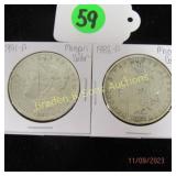 US 1891-P AND 1888-P MORGAN SILVER DOLLARS