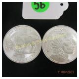 GROUP OF 2 ONE OUNCE SILVER ROUNDS