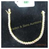 LADIES 14K GOLD AND GEMSTONE BRACELET