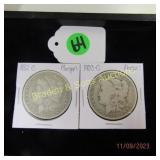 US 1882-O AND 1900-O MORGAN SILVER DOLLARS
