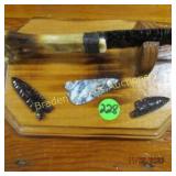 CUSTOM MADE 8" NATIVE AMERICAN KNIFE WITH DISPLAY