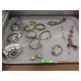 TRAY OF ASSTD JEWELRY AND WATCHES