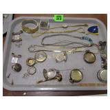 TRAY OF ASSTD JEWELRY. SOME STERLING