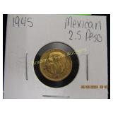 MEXICAN 1945 2.5 PESO GOLD COIN