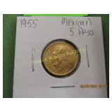 MEXICAN 1955 FIVE PESO GOLD COIN