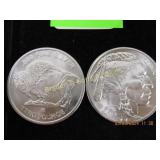 GROUP OF 2 ONE OUNCE SILVER ROUNDS