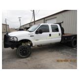 USED 2001 FORD F350 DUALLY 4X4 FLATBED PICKUP,