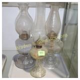 GROUP OF 3 ANTIQUE OIL LANTERNS,