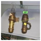 GROUP OF 2 HAND HELD ANTIQUE OIL LANTERNS.