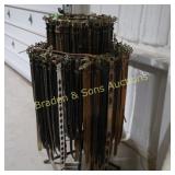 GROUP OF ASSTD BELTS WITH STAND.