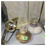 GROUP OF 3 ANTIQUE OIL LANTERNS