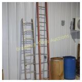 GROUP OF USED LADDERS.