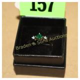 LADIES 10K GOLD GEMSTONE RING SIZE 7.