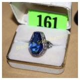 LADIES STERLING SILVER GEMSTONE RING SIZE