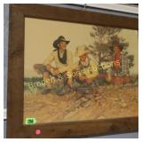 FRAMED 18" X 24" COORS COWBOY PRINT BY