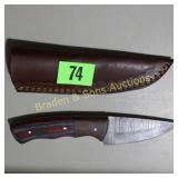 NEW 8" DAMASCUS STEEL FIXED BLADE KNIFE WITH