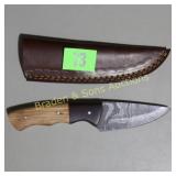 NEW 8" DAMASCUS STEEL FIXED BLADE KNIFE WITH