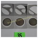 COLUMBIAN 1876, 1880 AND 1885 SILVER COINS.