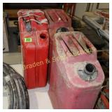 GROUP OF 3 USED FUEL CANS.