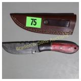 NEW 8" DAMASCUS STEEL FIXED BLADE KNIFE WITH