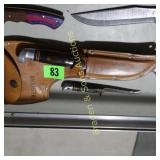 VINTAGE LIKE NEW WESTERN FIXED BLADE KNIFE AND