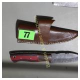 NEW 8" DAMASCUS STEEL FIXED BLADE KNIFE WITH