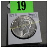 US 1923-P PEACE SILVER DOLLAR.
