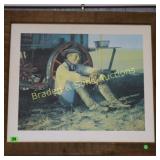 FRAMED 19" X 24" COORS COWBOY PRINT BY