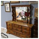 VINTAGE DRESSER WITH MIRROR.
