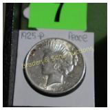 US 1925-P PEACE SILVER DOLLAR.