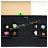 GROUP OF 8 LADIES STERLING SILVER RINGS.