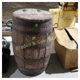 VINTAGE WOODEN BARREL.