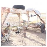 USED 500 GALLON WATER TANK WITH PUMP ON