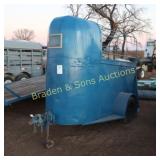 USED SHOP BUILT SINGLE AXLE HORSE TRAILER.