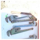 GROUP OF 5 USED PIPE WRENCHES