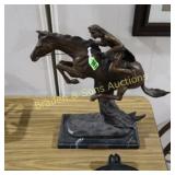 CONTEMPORARY 18" FREDERIC REMINGTON BRONZE STAUTE