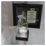 AUTOGRAPHED WHITEY FORD PICTURE AND BASEBALL