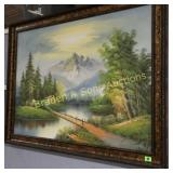 FRAMED 35"X48" OIL ON CANVAS ARTIST UNKNOWN