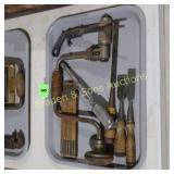 TRAY OF ANTIQUE TOOLS