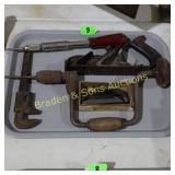 TRAY OF ANTIQUE TOOLS