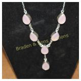 LADIES STERLING SILVER GEMSTONE NECKLACE