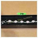 LADIES STERLING SILVER GEMSTONE BRACLET
