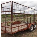 USED TANDEM AXLE SHOP BUILT TRASH TRAILER,