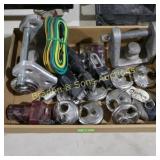 BOX OF ASSORTED LOCKS AND TRAILER HITCH LOCKS