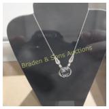 LADIES STERLING SILVER GEMSTONE NECKLACE