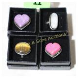 GROUP OF 4 LADIES DESIGNER RINGS.