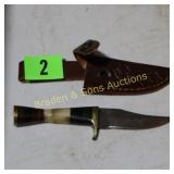 CUSTOM MADE 6" DAMASCUS STEEL FIXED BLADE KNIFE