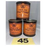 (3) Virginia 1 Pt Oyster Cans,