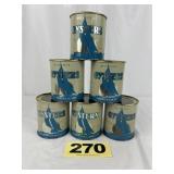 (6) Delicious 1 Pt Oysters Cans,