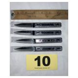 (4) Carvel Hall Embossed Crab Knives,